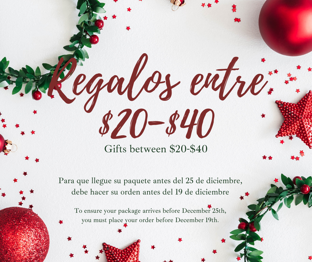 Regalos entre $20 a $40