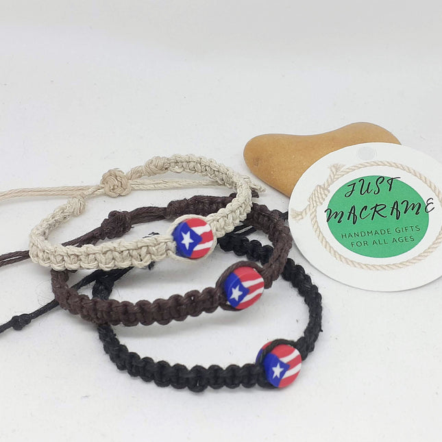 Pulsera con bandera de Puerto Rico, dos colores a escoger