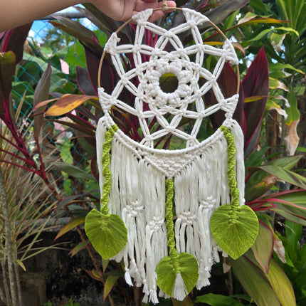 Dreamcatcher, white and green, unique piece