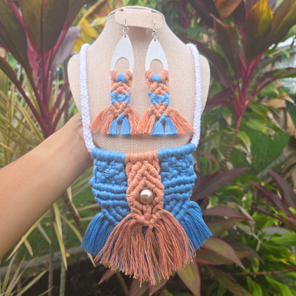 Set Coral del mar_ collar y aretes