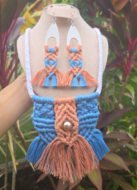 Set Coral del mar_ collar y aretes