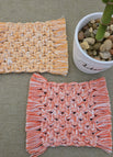 Two tones: natural/red and natural/mustard