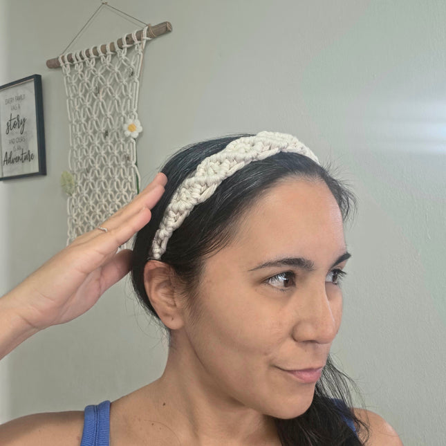 Diadema en macramé para adultas cómoda, ligera, fresca, look boho_4 colores a escoger