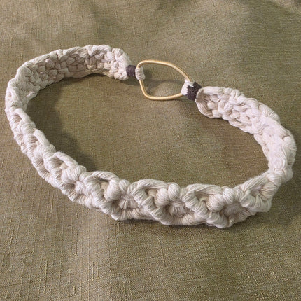 Diadema en macramé para adultas cómoda, ligera, fresca, look boho_4 colores a escoger