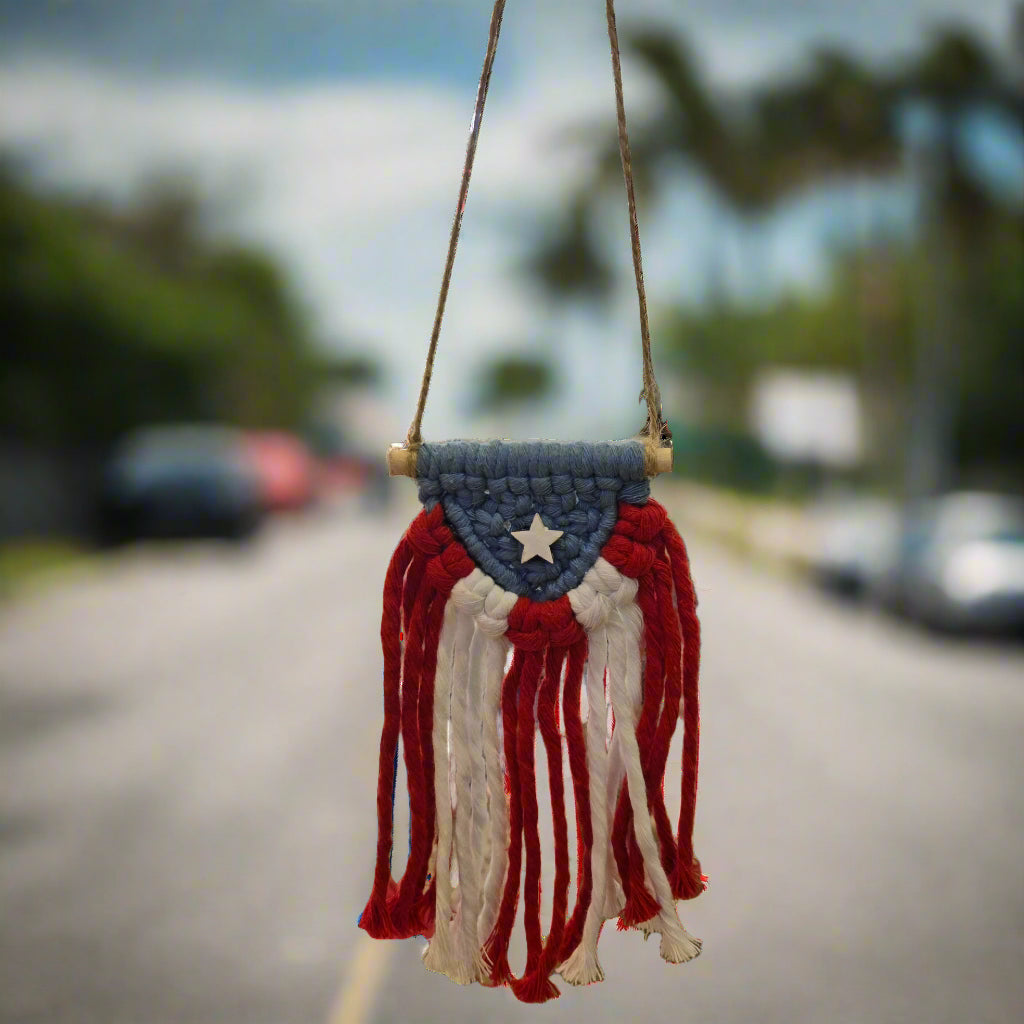 Bandera de Puerto Rico para retrovisor de vehículo