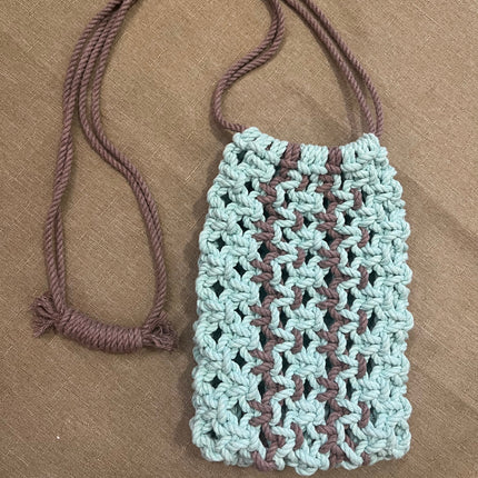 Cartera para celular color turqueza y taupe