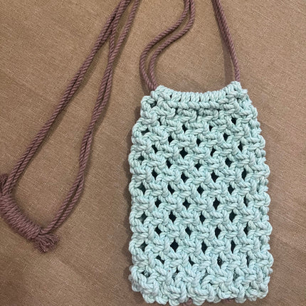 Cartera para celular color turqueza y taupe