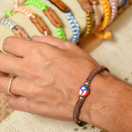 Pulsera con bandera de Puerto Rico, 4 colores a escoger