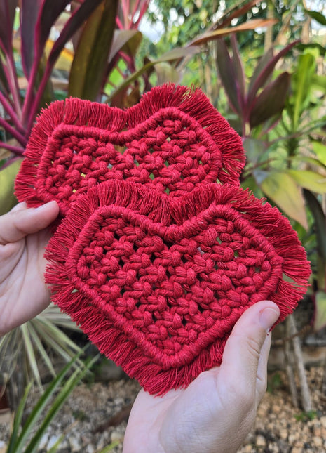 Coasters, forma de corazón, paquete de dos, 2 colores