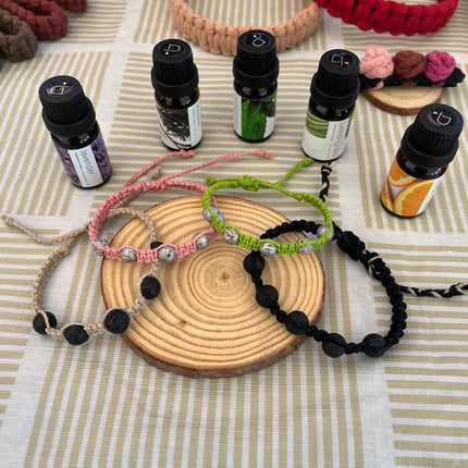 Pulseras con piedas volcánicas, aromaterapia, variedad de colores