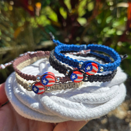 Pulsera con bandera de Puerto Rico, 4 colores a escoger