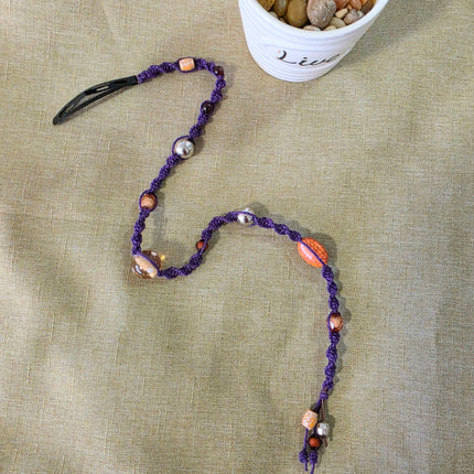 Violet hair macrame with black hair clip