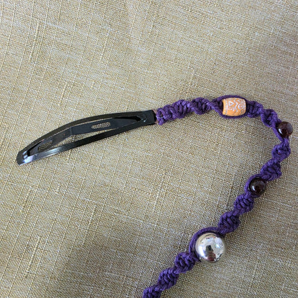 Violet hair macrame with black hair clip