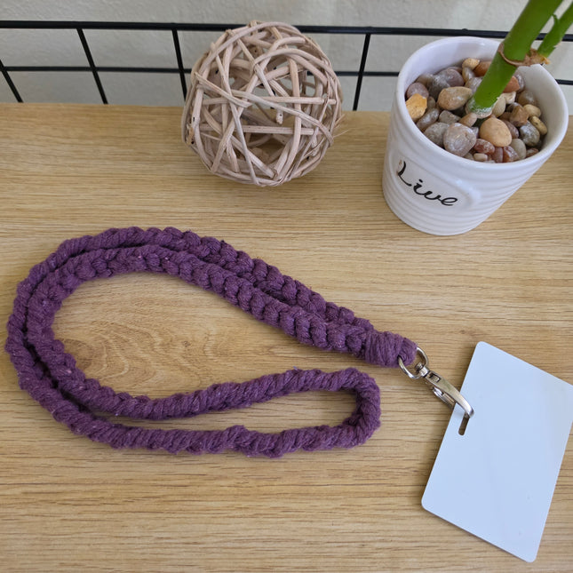 Braided macrame lanyard